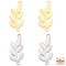 Beebeecraft 20Pcs/Box 2 Colors Leaf Charms 18K Gold Plated & Stainless Steel 2 Holes Leaf Connectors Charms for DIY Making Bracelets Necklaces Earrings
