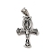 Tibetan Style 304 Stainless Steel Pendants, Cross Charms, Antique Silver, 33.5x21x3mm, Hole: 5x7mm