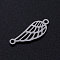 Tarnish Resistant 201 Stainless Steel Links connectors, Wing, Stainless Steel Color, 20x7x1mm, Hole: 1.2mm