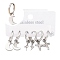 Non-Tarnish 3 Pairs 3 Styles 304 Stainless Steel Hoop Dangle Earrings for Women, Cross & Moon & Lightning Bolt, Stainless Steel Color, 24.5~25x4.5~8mm, 1 pair/style