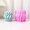 Twisted Barrel Candle Food Grade Silicone Molds, for Scented Candle Making, Hot Pink, 94x96x95mm
