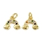 Brass Micro Pave Cubic Zirconia Pendants, Cadmium Free & Lead Free, with Jump Ring, Rainbow Charms, Colorful, 10x12x2mm, Hole: 3mm