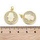 Латунные микропаве прозрачные подвески с фианитом KK-L213-039G-02-3