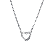 Серебряное колье s925 с микроинкрустацией цирконом в форме сердца KV2333
