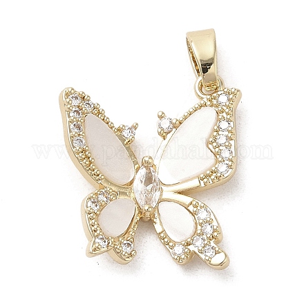 Латунные микропаве прозрачные подвески с фианитом KK-M275-09G-1