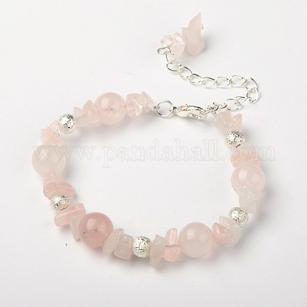 Розовый кварц браслет BJEW-JB01391-04-1