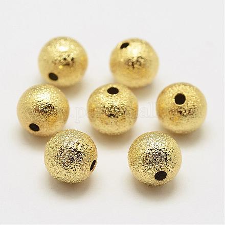 Латунные текстурированные бусины KK-P056-05G-NR-1