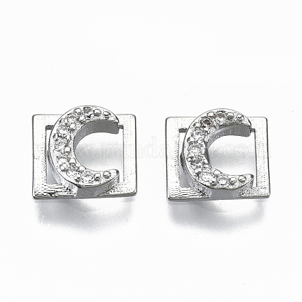 Латунные микро проложить четкие кубического циркония кабошоны KK-S061-50P-NR-1