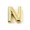 Brass Pendants, Cadmium Free & Nickel Free & Lead Free, Real 18K Gold Plated, Letter N, 8.5x7x3mm, Hole: 1.2mm