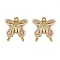 304 Stainless Steel Enamel Pendants, Ion Plating(IP), Butterfly Charms, Real 18K Gold Plated, White, 27x24.5x2.5mm, Hole: 2mm