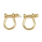 Brass D-Ring Anchor Shackle Clasps, Rack Plating, Long-Lasting Plated, Cadmium Free & Lead Free, Real 18K Gold Plated, 25x24x7mm