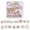 30Pcs 15 Style Alloy Rhinestone Pendants, Mix-shaped, Crystal, 12~25.5x10~24x2~3.5mm, Hole: 1.4~3mm, 2pcs/style
