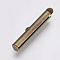 Brass Slide On End Clasp Tubes, Slider End Caps, Cadmium Free & Nickel Free & Lead Free, Antique Bronze, 6x25x4mm, Hole: 1x3mm