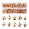 100Pcs 10 Style Rack Plating Eco-Friendly Iron Charms, with Crystal Rhinestone, Mix-shaped, Light Gold, 10pcs/style