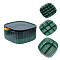 SUPERFINDINGS Plastic Jewelry Box 3-Layers Square Earring Organizer with Lid Dark Green Stackable Jewelry Box Jewelry Display Holder for Earrings Necklaces Rings 15x15x7.5cm