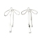 Brass Pendants, Cadmium Free & Nickel Free & Lead Free, Bowknot, 925 Sterling Silver Plated, 31x19x2mm, Hole: 1.5mm