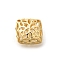 Brass Pendants, Cadmium Free & Nickel Free & Lead Free, Square Charms, Hollow, Real 18K Gold Plated, 16x15x12mm, Hole: 4x3mm