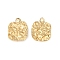 Ion Plating(IP) 304 Stainless Steel Pendants, Textured Square Charm, Real 18K Gold Plated, 20x16x2.2mm, Hole: 2.3mm