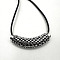 Hollow Curved Bar Zinc Alloy Pendant Necklace with Cords, Platinum, 23.62 inch(60cm)