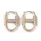 Carabiner Brass Micro Pave Clear Cubic Zirconia Hoop Earrings, Real 18K Gold Plated, 18.5x3mm
