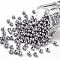 Baking Paint Glass Seed Beads, Silver, 6/0, 4~5x3~4mm, Hole: 1~2mm, about 4500pcs/bag