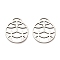 304 Stainless Steel Pendants, Flat Round, Stainless Steel Color, 24.5x20x2mm, Hole: 1.5x6mm