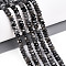 Natural Larvikite Beads Strands, Faceted, Rondelle, 3.5~4x2~2.5mm, Hole: 0.7~1mm, about 161~170pcs/strand, 14.69~15.35''(37.3~39cm)