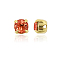 Preciosa® MAXIMA Crystal in Sew-On Cup, Czech Crystal, 719 35 021 Chaton(Round), Golden, 90350 Padparadscha, SS16(3.8~4mm)