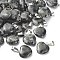 Natural Larvikite Pendants, with Platinum Tone Brass Findings, 17~19x15~16x5~8mm, Hole: 2x7mm