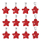12Pcs Polymer Clay Rhinestone Pendants, with Platinum Tone Iron Pinch Bail, Star, Light Siam, PP11(1.7~1.8mm), 18x15~16x8mm, Hole: 5x3mm