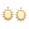 Non-Tarnish 304 Stainless Steel Pendant Cabochon Settings, Ion Plating(IP), Oval, Real 18K Gold Plated, Tray: 14.2x10mm, 25.9x19x2mm, Hole: 1.8mm