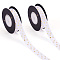 Polyester Satin Ribbon, with Single Face Golden Hot Stamping, Star Pattern, White, 5/8