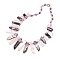 Natural Gemstone Beaded Bib Statement Necklaces, with Spring Ring Clasps, 20~21 inch