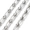 Tarnish Resistant 304 Stainless Steel Oval & Knot Link Chains, Unwelded, with Spool, Stainless Steel Color, 12x6x1.5mm, 7x6x4mm, 5m/roll