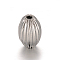 Tarnish Resistant 304 Stainless Steel Corrugated Beads, Rice, Stainless Steel Color, 12x8mm, Hole: 1.5mm