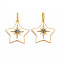 Brass Micro Pave Colorful Cubic Zirconia Pendants, with Enamel, Nickel Free, Real 18K Gold Plated, Star, White, 24x23x2mm, Hole: 7x3.5mm