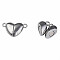 Non-Tarnish 304 Stainless Steel Magnetic Clasps, Heart, Stainless Steel Color, 11x17x5mm, Hole: 1.5mm
