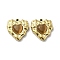 304 Stainless Steel Pendants, with Cat Eye, Heart Charms, Real 14K Gold Plated, 19x18x5mm, Hole: 1.2mm
