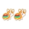 Alloy Enamel Pendants, Golden, Animals Theme Charm, Dog, 21x15x1mm, Hole: 1.8mm