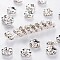 Brass Middle East Rhinestone Spacer Beads, Wavy Edge, Rondelle, Nickel Free, Silver Color Plated, Crystal, 5x2.5mm, Hole: 1mm