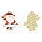 Rack Plating Alloy Enamel Pendants, Cadmium Free & Lead Free, Father Christmas, Light Gold, 25x18x1mm, Hole: 1.6mm