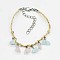 Boho Multicolor Beads Gravel Woven Anklets, Natural Moonstone Anklets