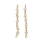 Glass Connector Charms, with Brass Findings, Cadmium Free & Nickel Free & Lead Free, Real 18K Gold Plated, Bicone, WhiteSmoke, 45x4mm, Hole: 1.6mm and 1.8mm