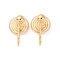 Brass Ear Cuff Findings, with Loop, Long-Lasting Plated, Nickel Free, Real 18K Gold Plated, 15x9mm, Hole: 1.4mm, Round: 6x4mm