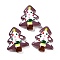 Christmas Theme Handmade Lampwork Beads, Christmas Trees, Coconut Brown, 25~26.5x18.5~22.5x6.5~7.5mm, Hole: 1.6~1.8mm