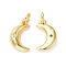 Rack Plating Brass Micro Pave Clear Cubic Zirconia Charms, with Jump Ring, Lead Free & Cadmium Free, Moon Charm, Real 18K Gold Plated, 14x10x3mm, Hole: 3.5mm