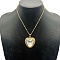 Fashion Heart Alloy Crystal Rhinestone Pendant Necklaces, with Cable Chain for Women, Golden