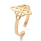 304 Stainless Steel Sailor's Knot Open Cuff Ring, Irish Hollow Wide Ring for Women, Golden, US Size 7 3/4(18mm)