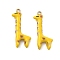 304 Stainless Steel Enamel Pendants, Ion Plating(IP), Giraffe Charm, Real 18K Gold Plated, Gold, 23.5x11x4mm, Hole: 1mm