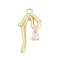 Brass Micro Pave Cubic Zirconia Pendants, Bowknot, Clear, Golden, 20x10x3mm, Hole: 1.5mm